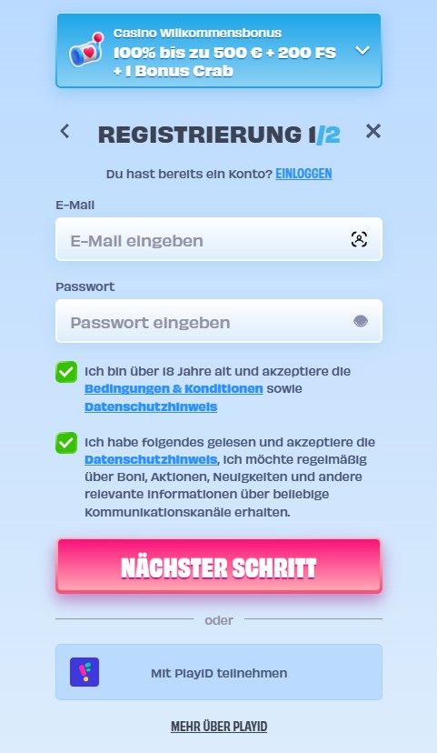 onlyspins registrierung