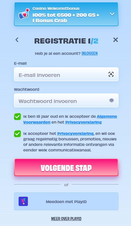 OnlySpins Registratie